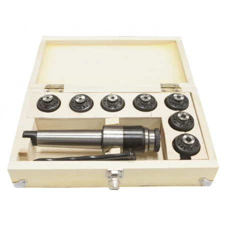 Патрон резьбонарезной МТ-4 с лапкой и набором  цанг М12 ( комплект-7шт)